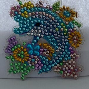Handmade dolphin diamond art keychain